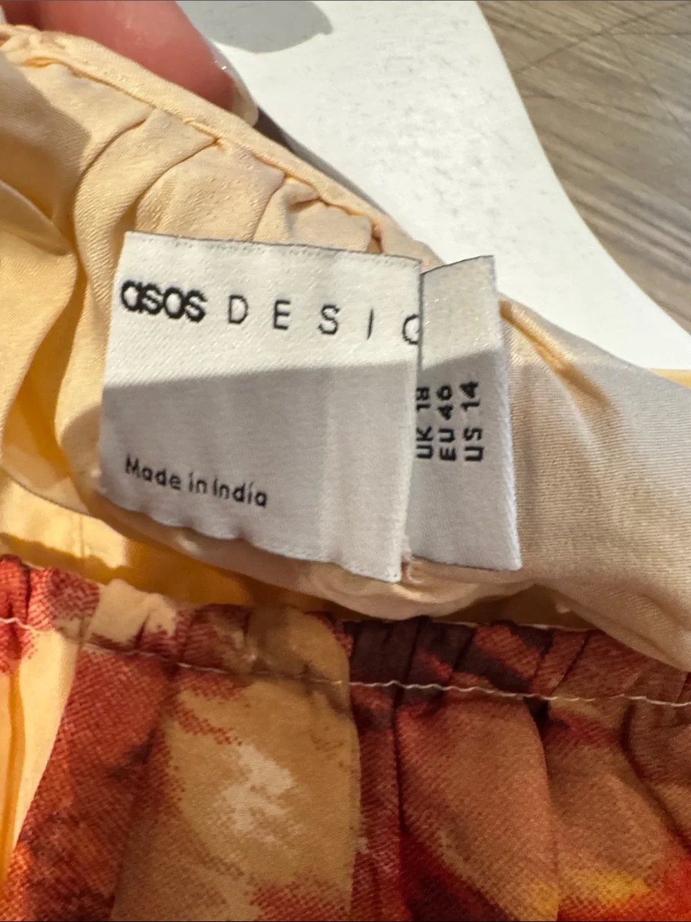 ASOS Mustard, Rust & Cream Abstract Tiered Maxi Dress